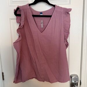 Old Navy Mauve Ruffle Sleeve Blouse